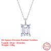 Effie Queen 100% S925 Silver 14k Gold Rectangle Zirconia Zirconia Pendant Necklace Simple Jewelry for Women Banquet Gift LZN27