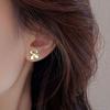 Gardenia Petal Stud Earrings: New Style Needle Design, Versatile & Stylish for Women