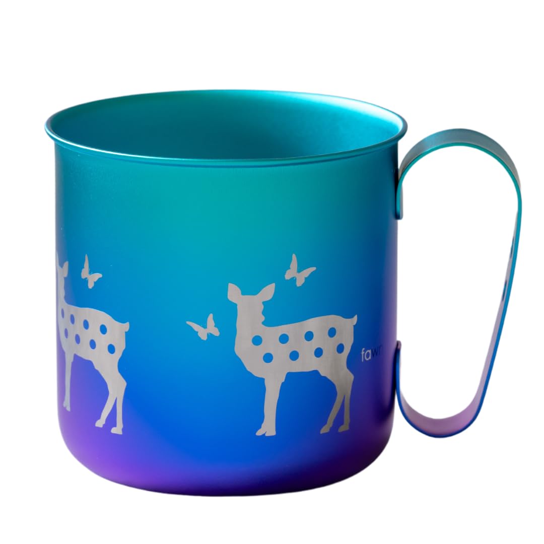 

HORIE Pure Titanium Design Animal Kids Mug, Design, Outdoor, Gift, Lightweight, Rust-Resistant (TMA-214B)
