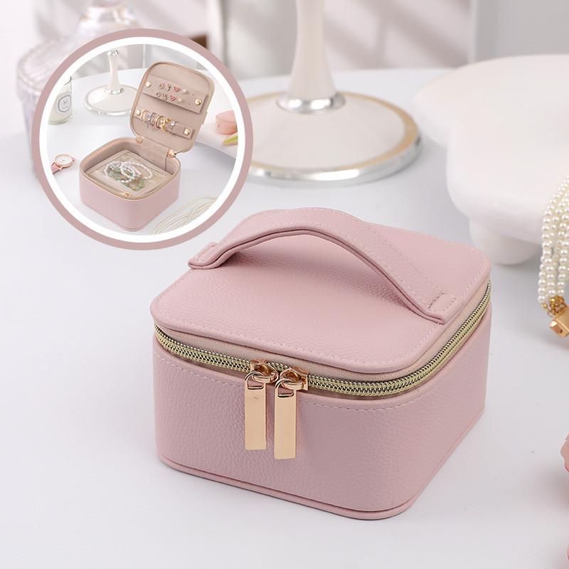 Minimalist Leather Jewelry Organizer With Multiple Compartments For Travel And Gift Giving