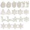 20Pcs Christmas Tree Decoration Hanging Ornaments Tree Snowman Reindeer Santa Snowflake Ornaments For New Year Winter Party