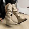 Over-knee boots women's shoes autumn four seasons 2025 new thick heel high boots pointed fashion western cowboy boots