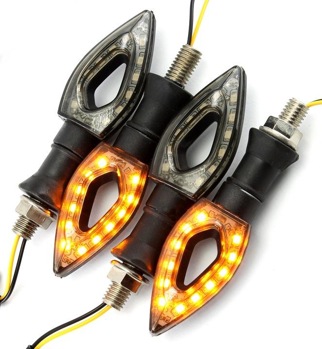 Kierunkowskazy Kierunki Motocyklowe Strzałki 12 Led 4 Szt Komplet Migacze
