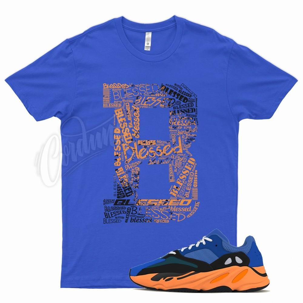 

Royal BLESSED T Shirt for YZ 700 Bright Blue Orange 350 380 500 Sun Cream Unisex T-Shirt L