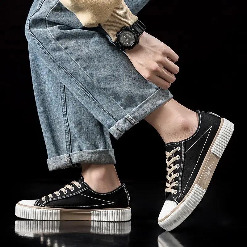 Fashion Platform Lace-up Men's Casual Shoes Flat Wear to Work Male Shoe Common Breathable Low Price Classic Original Walking Sneakers
