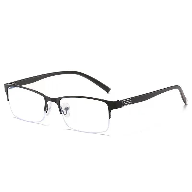 

Classic Business Anti Blue Light Blocking Reading Glasses for Women Men Zoom Bifocal Eyeglasses Metal Half Frame +1.0 To +4.0 +400 чорний