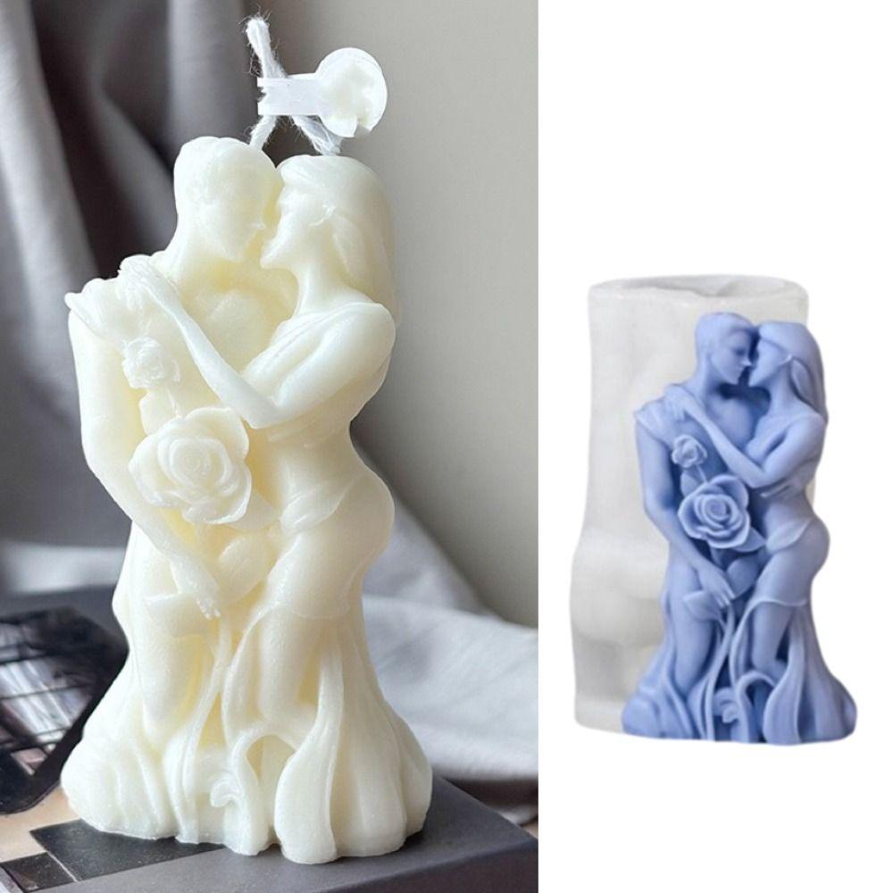 Resin Mold Silicone Valentine's Day Candle Mold Reusable DIY Plaster Mold Easy To Demold Non-slip Ornaments Mold Wedding