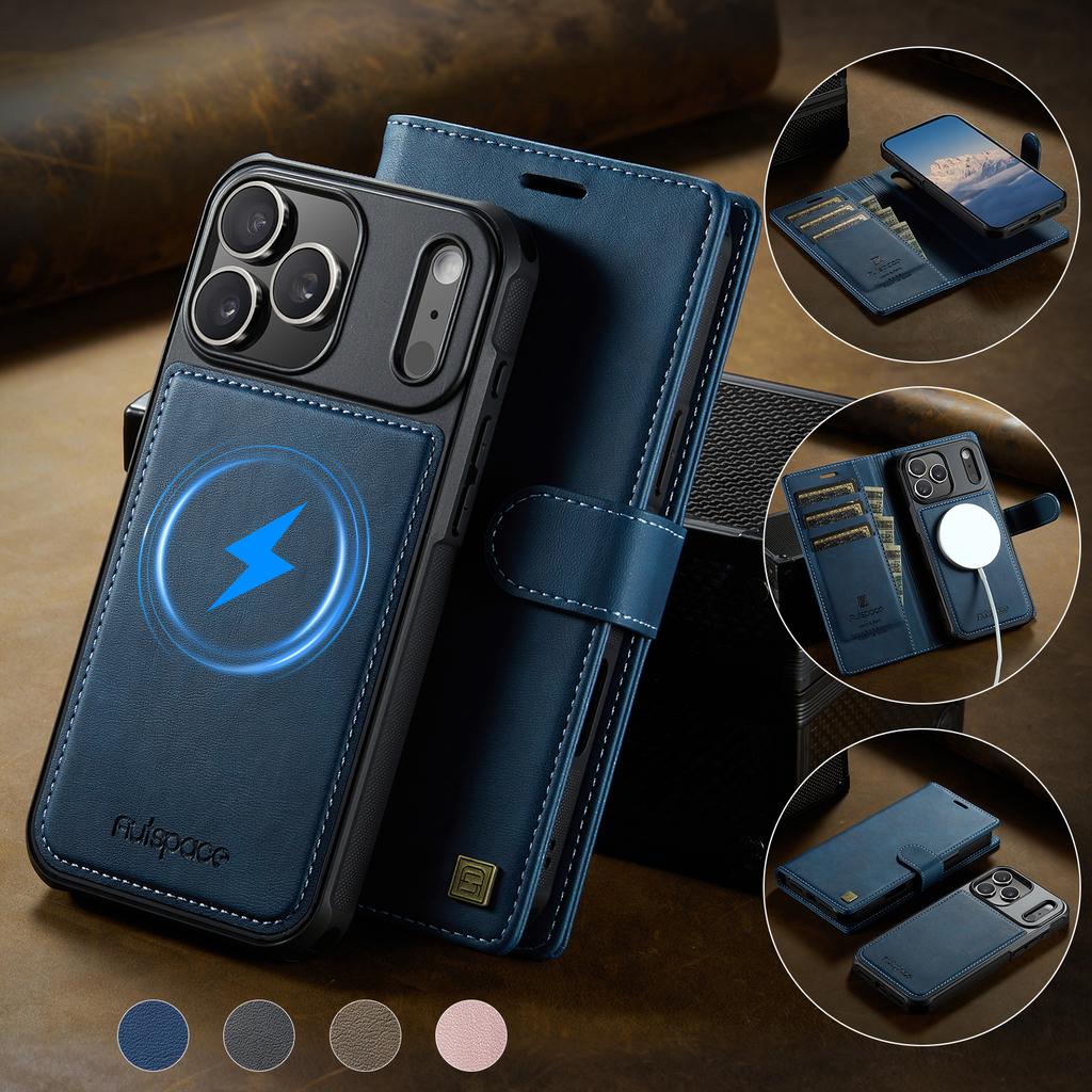 2 in 1 Detachable Magnetic  Leather Flip Wallet Phone Case For Samsung Galaxy S26 Ultra S25 S26 Plus FE Wireless Charging Cover