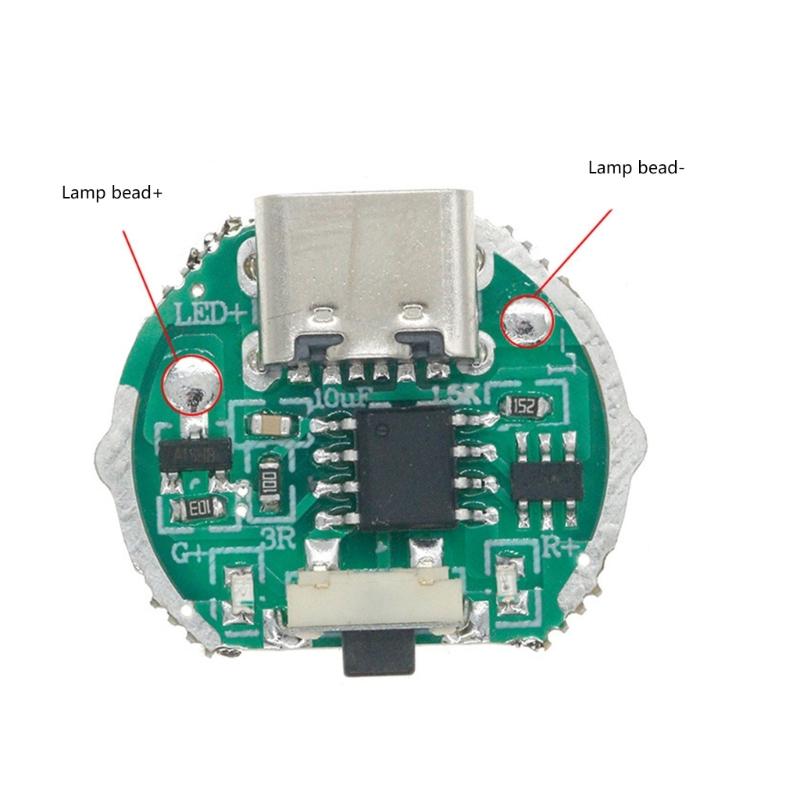 Two Mode Flashlight Driver Board For 10W LEDs Featuring USB Charging Circuit And Manual Switches Design