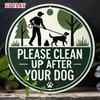 Metal Wall Sign Dog Poop Cleaning Up Vintage Paw Print Decor 19.8cm Outdoor