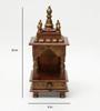 Handmade Wood Mandir: Antique Copper Embossed Wall Shrine