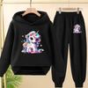 Kids Clothes Cute Unicorn Print Hoodie Sportswear Coat+Pants 2P Boy Girl Toddler 3-12Y Leisure Top Fashion Sunshine Charming Set