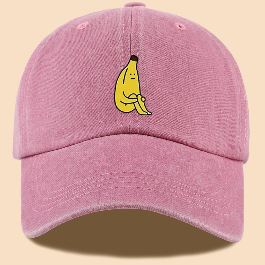 Banana Pattern Fun Printed Baseball Cap, Comfortable and Breathable Peaked Cap, Fashionable and Casual