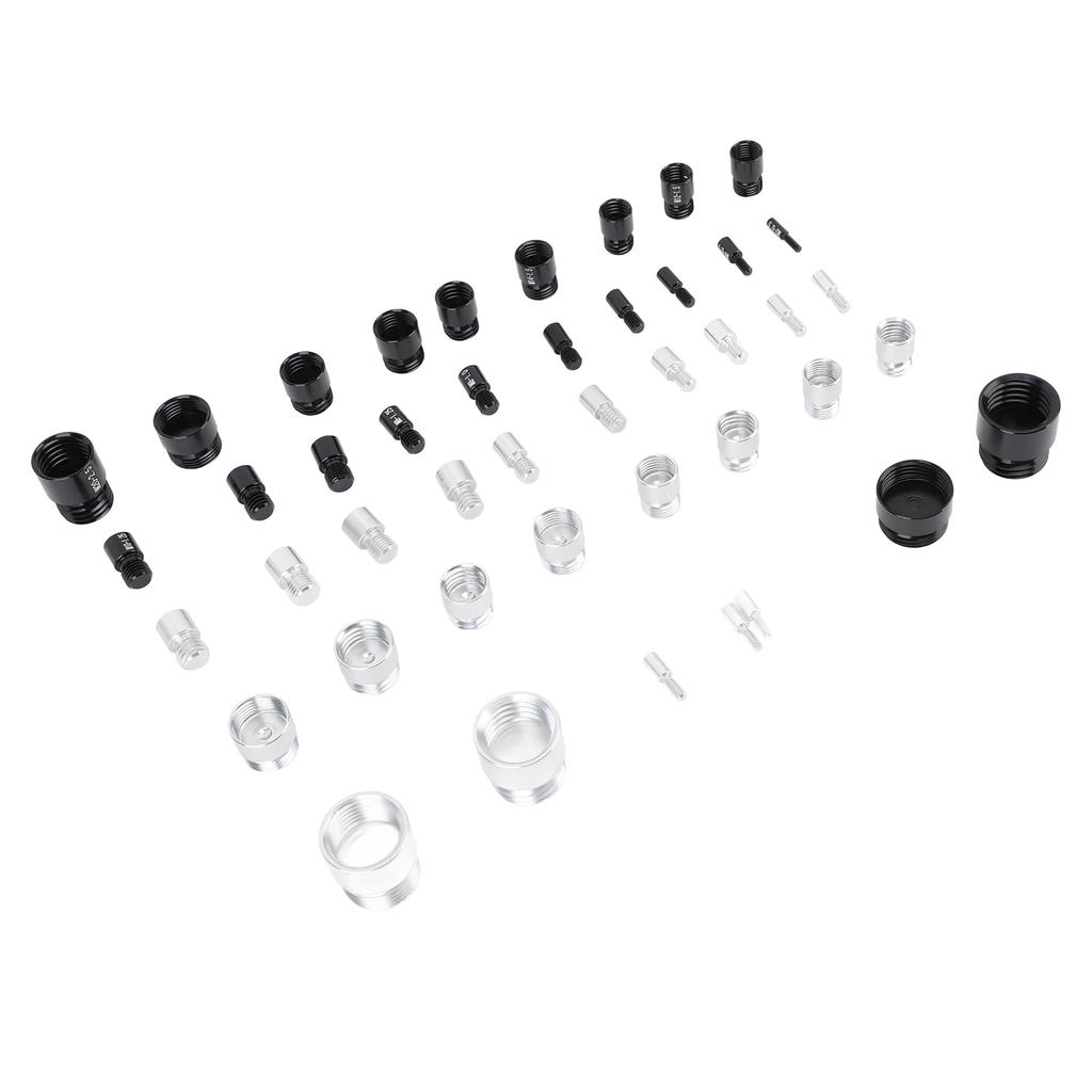 44PCS Kontrola závitů matic a šroubů z hliníku s vysokou přesností, identifikační měřidlo pro šrouby a matice s úložným boxem