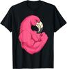 Funny Flamingo Weightlifting Bodybuilder Muscle Fitness T-Shirt