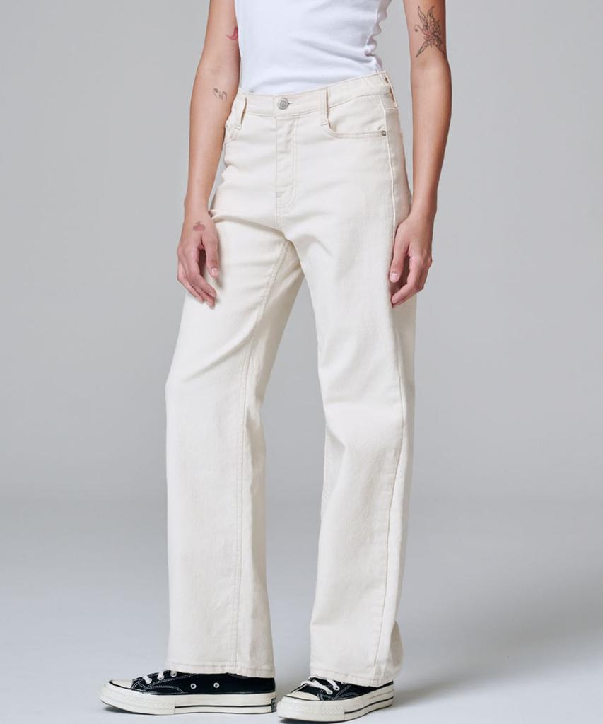 MALOUPE 9106 Semi-Wide Denim Pants (Cream)