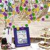 Decor365 Gold Purple Green Mardi Gras Decorations Glitter Dot Mardi Gras Garland Decor Circle Streamers Fat Tuesday Banner Carnival Themed Backdrop