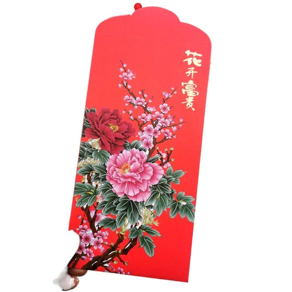 

Flower Red Pocket Best Wishes Hong Bao Elegant Blessing Bag Party Gifts F02