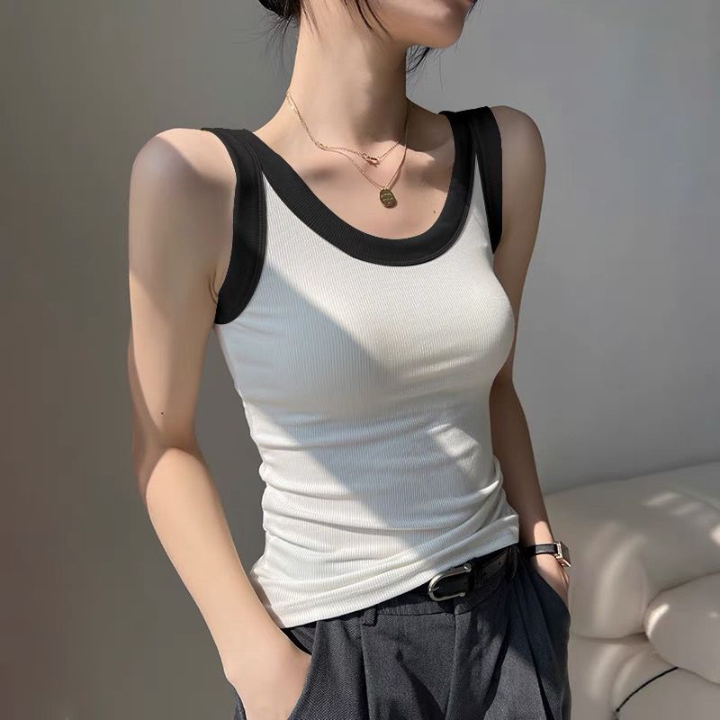 Women's Tank Top Summer New Patchwork Design Sense Base Shirt Sleeveless Inner Anti Slip Top