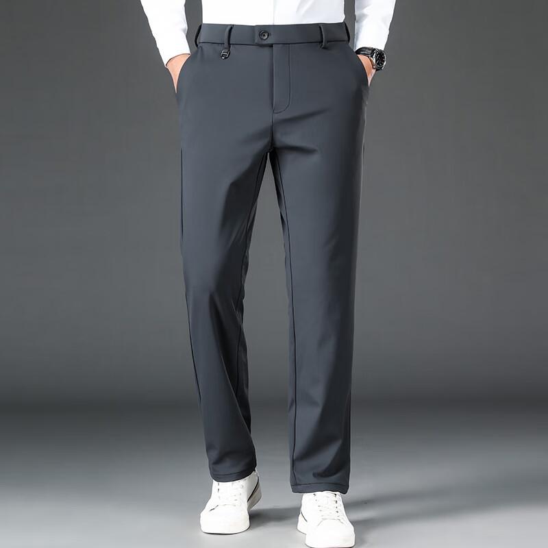 

Men s Four-Way Stretch Straight Fit Casual Business Pants 33