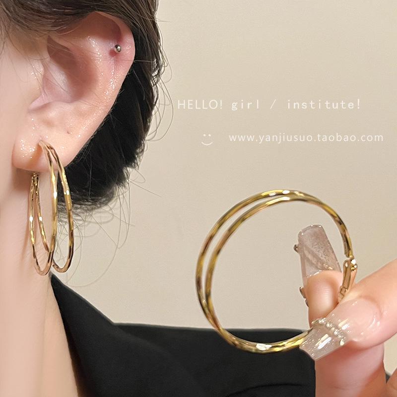 S925 Silver Needle Statement Hoop Earrings - Elegant, Versatile, Lightweight, Simple Luxury for Women