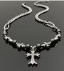 Dark Gothic cross fringed necklace multi-layered beaded necklace fashionable Spice Girl necklace
