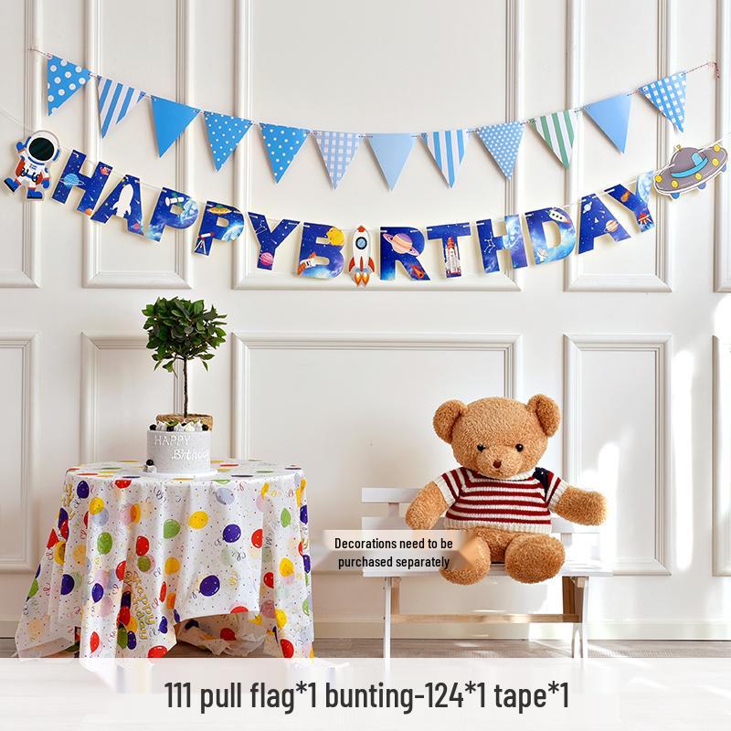 Alles Gute zum Geburtstag Girlande für Mädchen - Partybanner mit Blumendekorationen