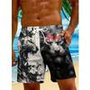 Pantaloni da Spiaggia Estivi da Uomo Stampati in 3D Moda Versatili Tendenza Traspiranti Casual Stile Vacanza