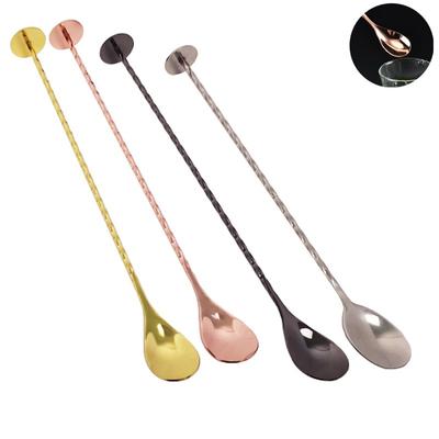 Gold Bar Cocktaillöffel-Set, Cocktail-Shaker-Rührlöffel aus Edelstahl mit Spiralmuster