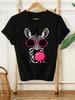 Danqiyoyo Short Manches Courtes Imprimé Zèbre pour Femme Col Rond T-shirt Homme Y2k T-shirt Vêtements Femme T-shirt 27001