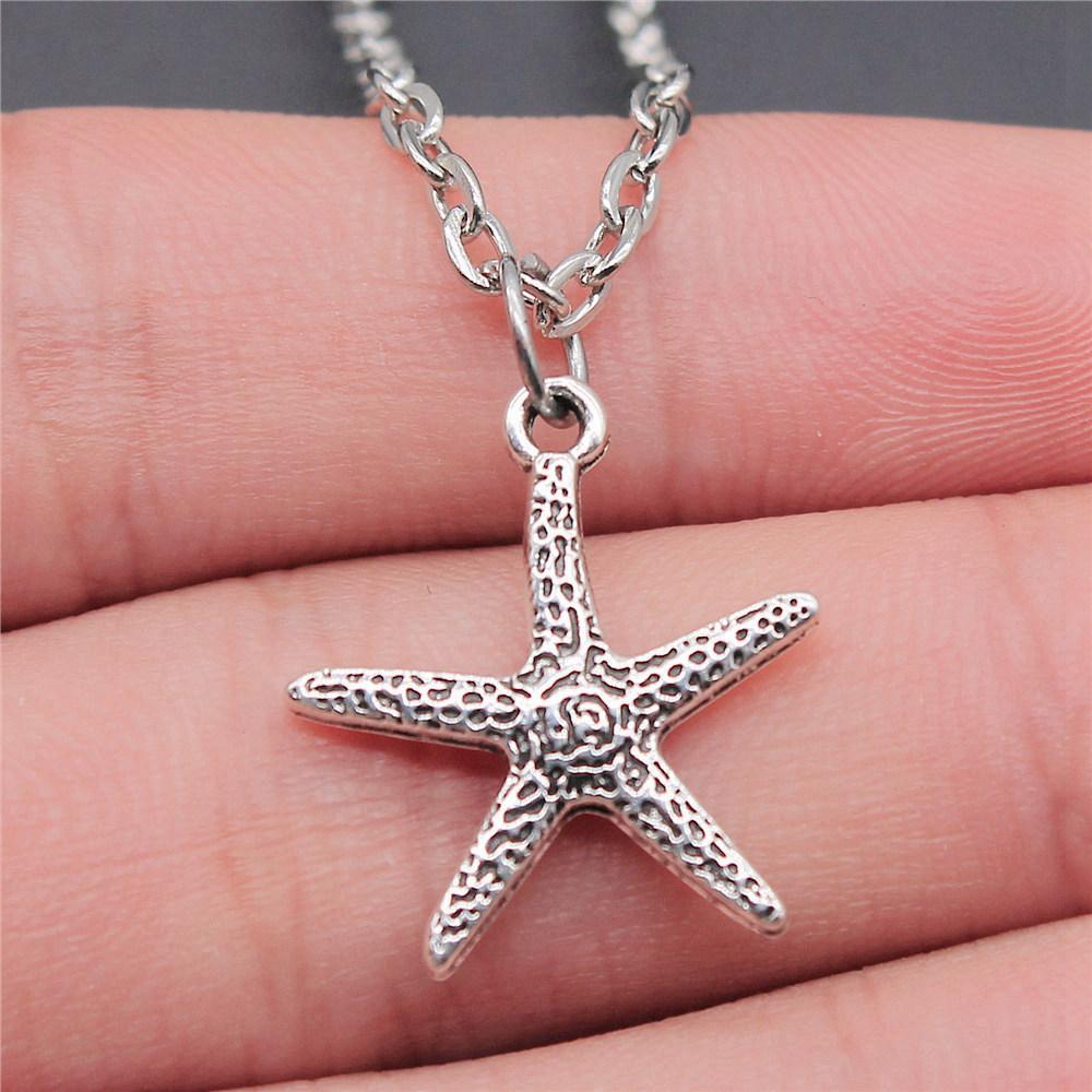 Schildkröte Seestern Muschel Anhänger Antik Bronze Metall Brautkragen Halskette für Strandhochzeit Trendiges Geschenk