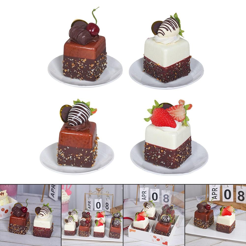 1pcs Strawberry Fruit Cake Model Simulation Food Fake Snack Bread Decoration Dessert Table Snack Decoration Home Display