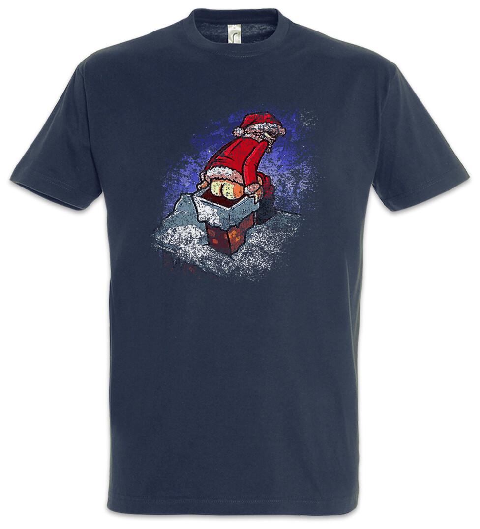 Santa Chimney Mens T-Shirt Mens Womens Tees Top Bad Santa Claus Santa X-mas Christmas Clause L