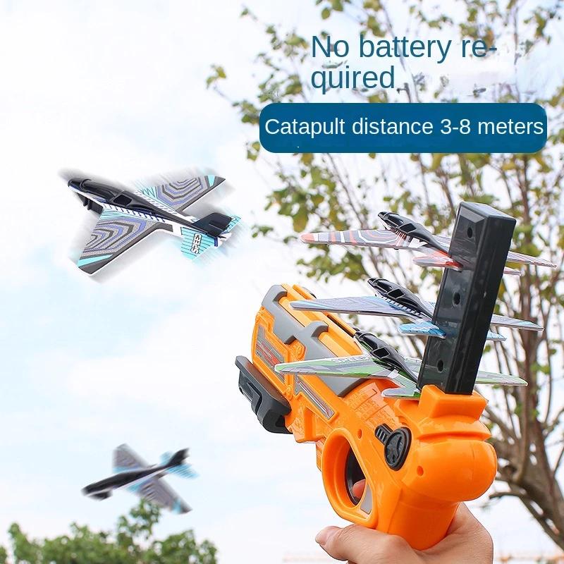 Foam Aircraft Launcher Children's Toys Children's Fun Foam Aircraft Outdoor Parent-child Interaction Toy Boy Ejection Toy
