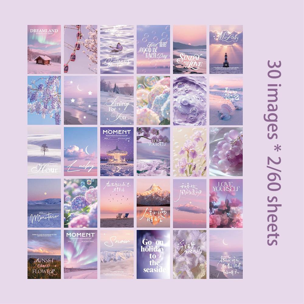 60 sheets Mini Sticker Book Moment Romantic Series Ins Wind Hand Account Material DIY Sticker Book