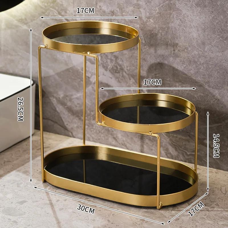 Golden Luxury Metal Storage Rack,Toiletries,Skin Care Cosmetics,Bathroom Supplies Storage Organizer Shelf Bathroom Accessories