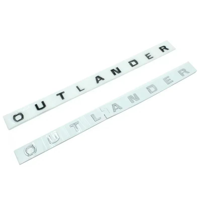 Für Mitsubishi 13-19 Outlander Buchstaben Motorhauben-Emblem Front-Hauben-Emblem 3D ABS Aufkleber Chrom Schwarz Auto Styling Zubehör