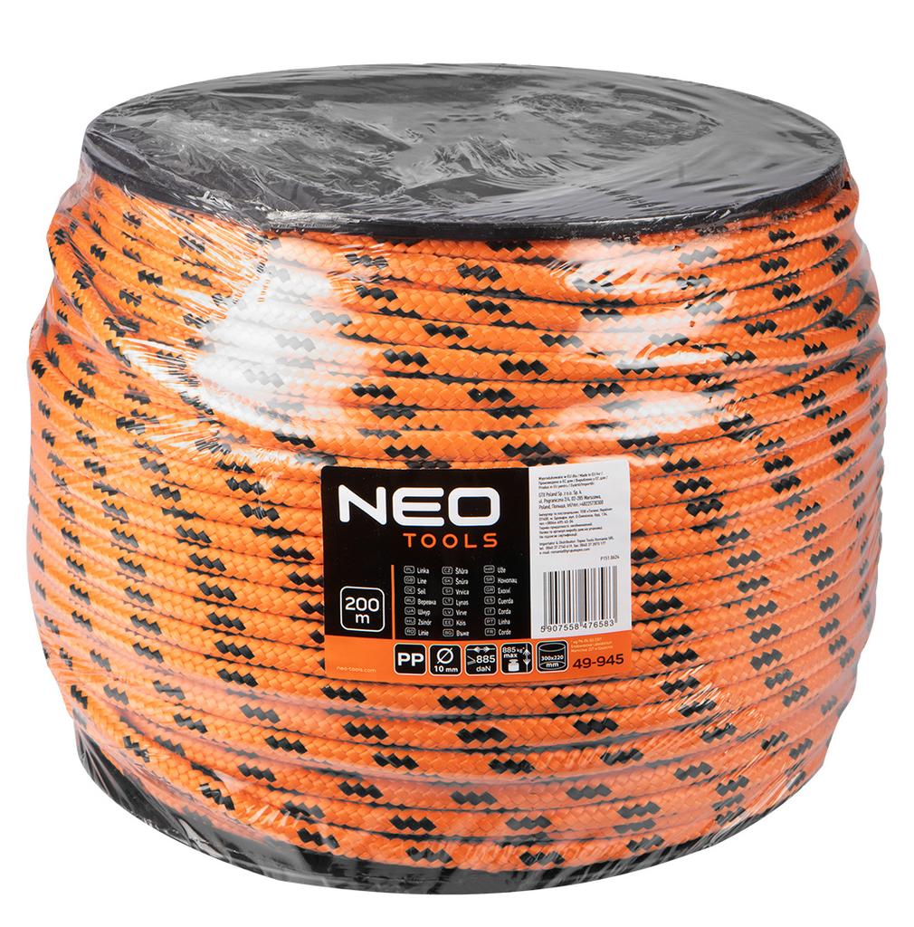 Braided polypropylene rope, diameter 10, 200 m
