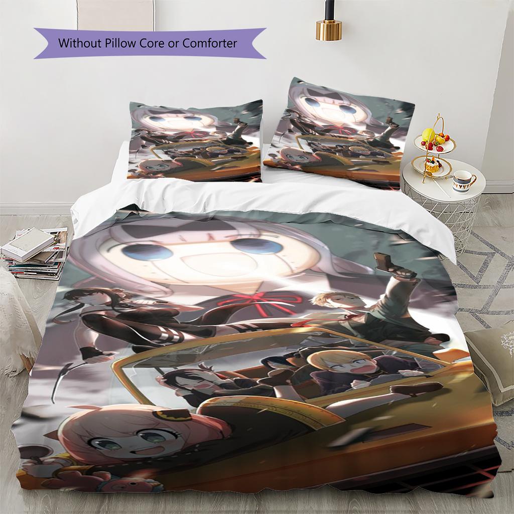 Set Copripiumino Trapuntato con Fantasia Cartone Animato Federa Decorazione per la Casa Regalo di Compleanno (1 * copripiumino + 2 * federa, senza nucleo)
