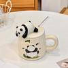 Cute Cup, Mug, Ceramic Couple Water Cup, Women's Water Cup, Household Creative Mug, Ceramic Cup with Lid