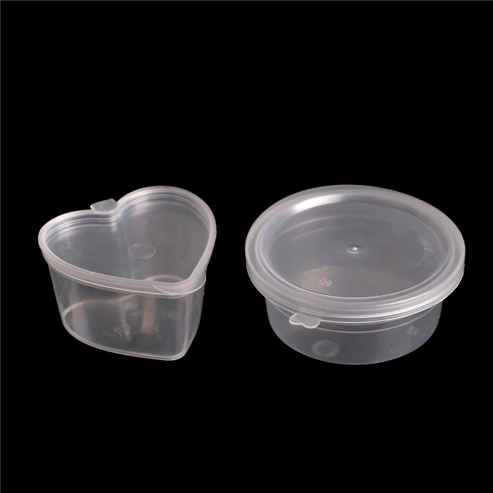 25/30ML 10 Pack Round Slime Foam Ball DIY Printing Craft Storage Containers Organizer Box with Lids Small Sundries Storage
