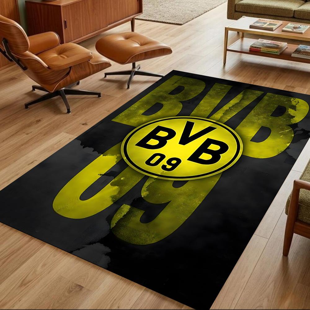 Borussia Dortmund Football Club Decorative Area Rug Durable Anti-slip Backing Non-slip Bottom Living Room Essential Minimalist Modern Style