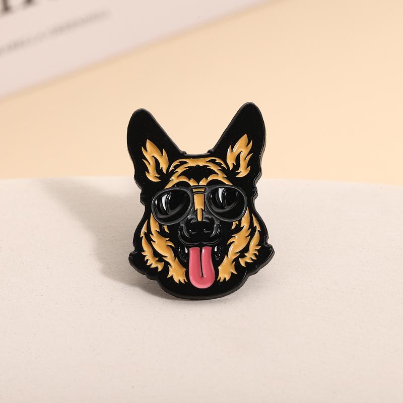 Cool Dogs Enamel Pins German Shepherd Golden Retriever Husky Brooches Lapel Badge Jewelry Gift for Dog Parent Friends