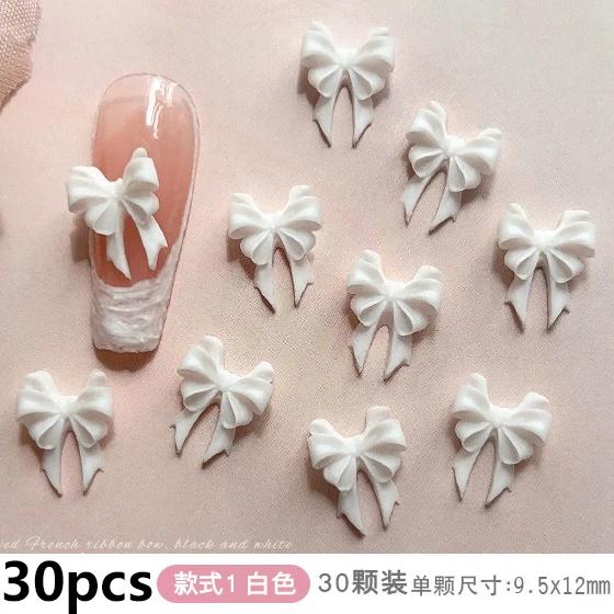 French Ribbons Colorful Resin Cute Bowknot Charm Leopard Print Bow Tie Nail Art Decorations Manicure Tools Accessories Wholesale