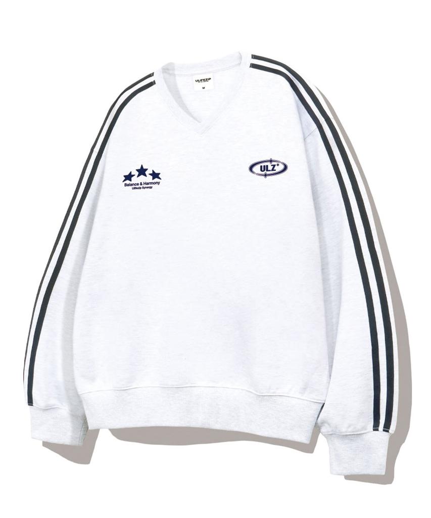 ULIFEZIP Sporty Synergy Oversized Track V-Neck Sweatshirt 5 Colors [Ulzv_4003]