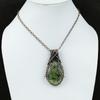 Moss Prehnite Copper Pendant Wire Wrapped Pendant Handmade Jewelry Stylish Pendant Copper Wire Jewelry Wedding Gift Genuine Gemstone Pendant