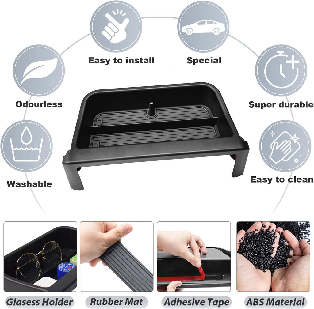 For 2020-2025 2025 Toyota Corolla & 2025-2025 Corolla Cross Center Console Dashboard Organizer Tray Dash Mounted Storage Box