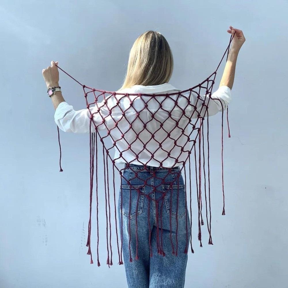 Cotton Material Handwoven Belt Lightweight Decorative Tassel Accessories  Casual Wear Style B