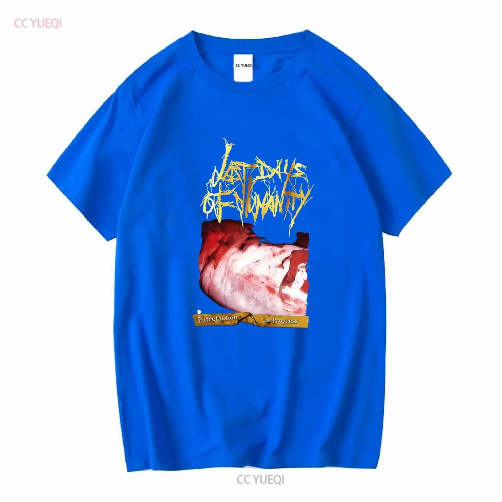 Beperkt NWT Last Days of Humanity Putrefaction in Progress Band T-shirt S 4XL lange of korte mouwen vintage Gewassen Ademend