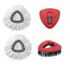 2 Mop Replace Heads, 1 Mop Base and 1 Mop Scrub Brush Set for for O-Cedar and Vileda, Compatible with EasyWring 1-Tank System